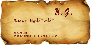 Mazur Győző névjegykártya